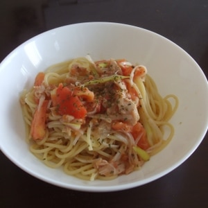 トマツナ葱パスタ